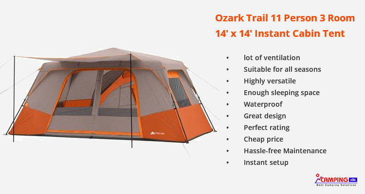 Instant Cabin Tent 11 Person Ozark Trail