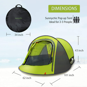 Sunnychic pop up tent